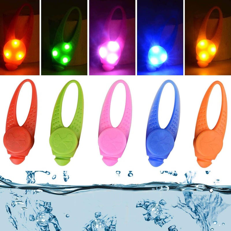 AMNQUERXUS Pet Dog Cat Collar LED Christmas Lights, Clip on Light Up Dog Collar Light Gifts for Small Medium Large Dogs Cats Visible, Safe & Seen at Night, Waterproof (5 Pack) - Image 1